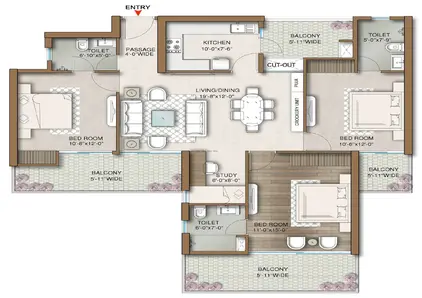M3M Capital Sector 113 3.5BHK Floor Plan