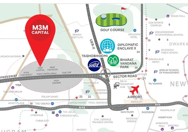 M3M Capital Location Map